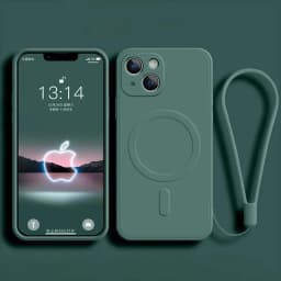 For Magsafe Magnetic Wireless Charge Case for IPhone 15 16 14 13 12 11 Pro Max Mini XR XS Plus Soft Liquid Silicone Strap Cover