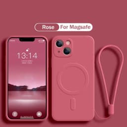 For Magsafe Magnetic Wireless Charge Case for IPhone 15 16 14 13 12 11 Pro Max Mini XR XS Plus Soft Liquid Silicone Strap Cover