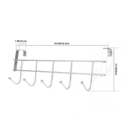 Bold Stainless Steel 5-hook Cabinet Door Back Hook 5 Hooks 24.5x9x2.39 cm Small Door Hooks Room Clothes Towel Storage Holder