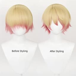 Anime Tenma Tsukasa Cosplay Wigs for Project Sekai Cosplay Short Blonde Gradient Pink Party Wigs for Men Boys