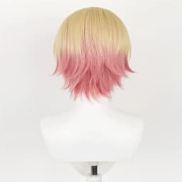 Anime Tenma Tsukasa Cosplay Wigs for Project Sekai Cosplay Short Blonde Gradient Pink Party Wigs for Men Boys