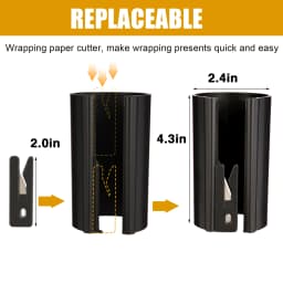 HORN Sliding Wrapping Paper Cutter - Easy-Glide Gift Wrap Trimmer for Christmas & Birthdays, Durable ABS,, Orange/Black