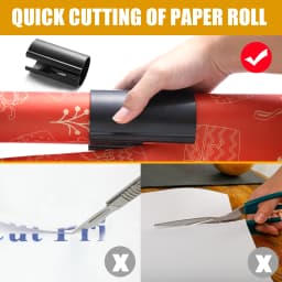 HORN Sliding Wrapping Paper Cutter - Easy-Glide Gift Wrap Trimmer for Christmas & Birthdays, Durable ABS,, Orange/Black