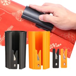 HORN Sliding Wrapping Paper Cutter - Easy-Glide Gift Wrap Trimmer for Christmas & Birthdays, Durable ABS,, Orange/Black