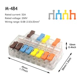 10/50 PCS Mini Fast Wiring Connectors Universal Compact Lever Crimp Splitter Electrical Conductors Push-in Home Terminal Block