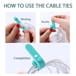20/12/4PCS Cable Ties Cord Organizer Management Silicone Wire Holder Straps Zip Clips Reusable Tie Wraps Keeperwinder Rubber