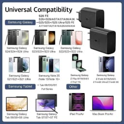 Original Samsung Charger 45w Super Fast Charge EU US Adapter Type C Cable 1.5M for Galaxy S26 FE S25 Ultra S24 S23 Z Fold 8 A56