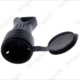 EU Rubber Waterproof Socket Plug Electrial Grounded European Connector With Cover IP54 For DIY Power Cable Cord 16A 250V