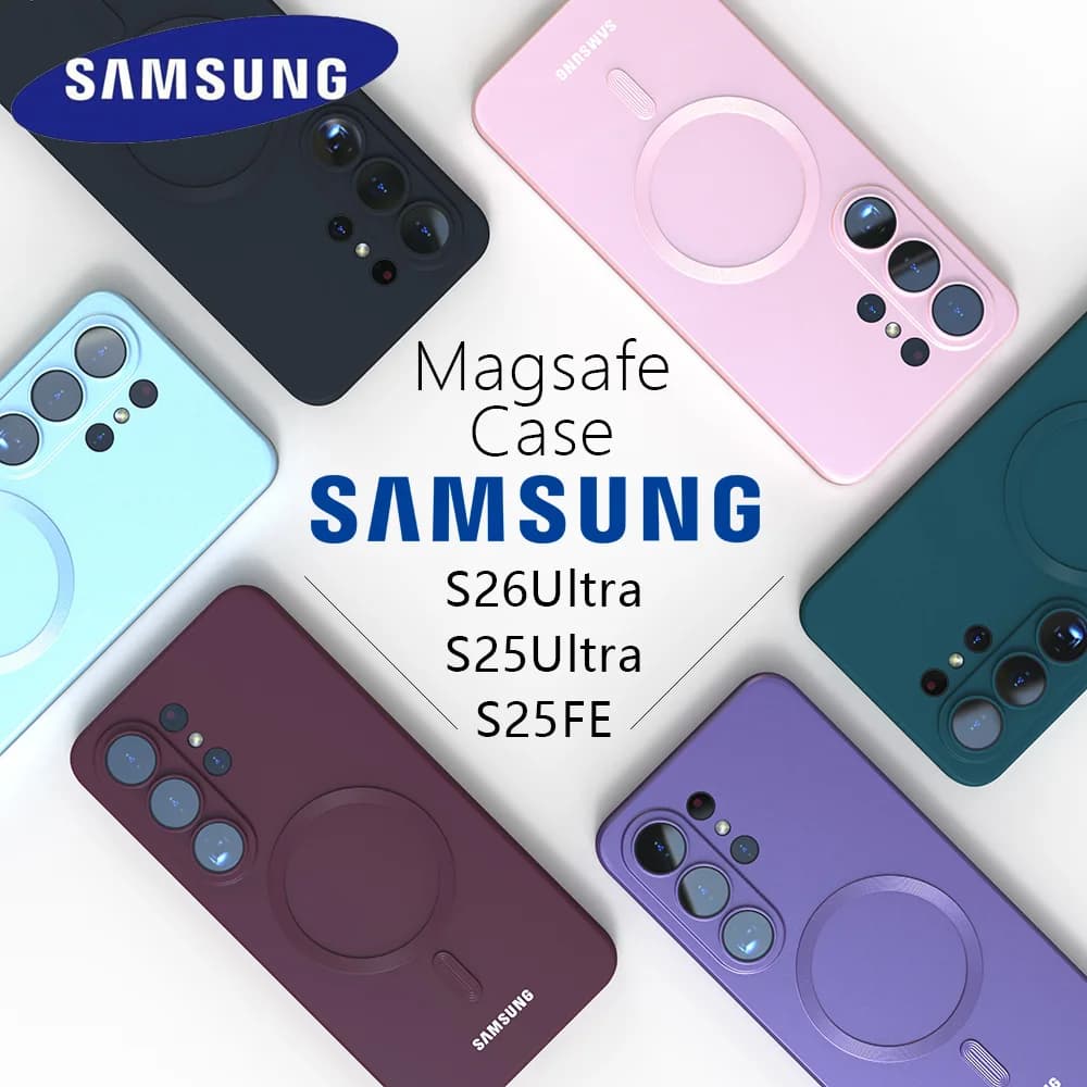For Samsung Galaxy S26 Ultra S26 Plus S26 Magsafe Case A57 S26 S25 S24 S23 S22 Ultra Plus FE EDGE Soft Silicone Phone Back Cover