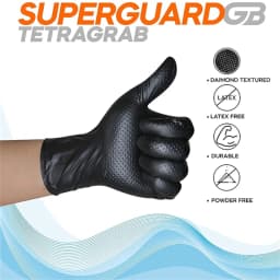 Industrial Black Nitrile Gloves 8mil Heavy Duty Disposable Gloves with Diamond Textured Latex Free Mechanic Tattoo Auto Gloves