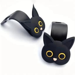 2pcs Adorable 3D Cartoon Cat Car Seat Headrest Hooks - Universal Vehicle Storage Organizer for Handbags, Purses, Coats - Cute Ca