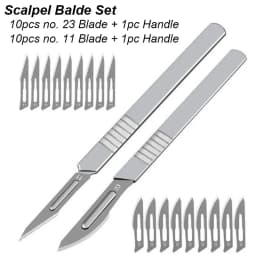 Stationery Knife Scalpel Blade 11 23 Surgical Handle Set Professional Cutter Craft Carbon Steel Metal Box Open DIY Multi Tool