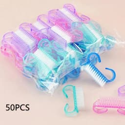 50/1pcs Plastic Nail Art Brushes Mix Color Nail Hand Scrubbing Cleaning Brush Dust Cleaner Nail Art Manicure Soft Remover Tools