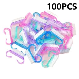 50/1pcs Plastic Nail Art Brushes Mix Color Nail Hand Scrubbing Cleaning Brush Dust Cleaner Nail Art Manicure Soft Remover Tools
