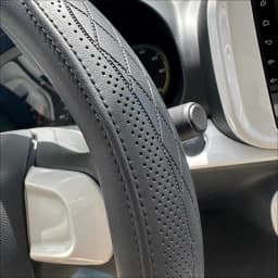 Napa Leather Perforated Patchwork Car Steering Wheel Cover, Non-slip, Breathable, Fits 14.5–15 Inch Steering Wheel Cover