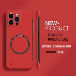 【Iron Plate Glue on Surfce 】Ultra Thin Hard Magnetic Frameless Phone Case For iPhone 15 14 Pro Max 13 12 Mini 11 Pro Max Cover