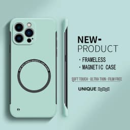 【Iron Plate Glue on Surfce 】Ultra Thin Hard Magnetic Frameless Phone Case For iPhone 15 14 Pro Max 13 12 Mini 11 Pro Max Cover