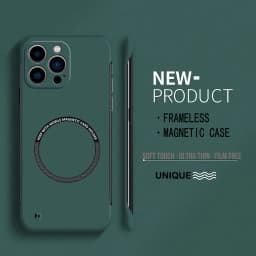 【Iron Plate Glue on Surfce 】Ultra Thin Hard Magnetic Frameless Phone Case For iPhone 15 14 Pro Max 13 12 Mini 11 Pro Max Cover