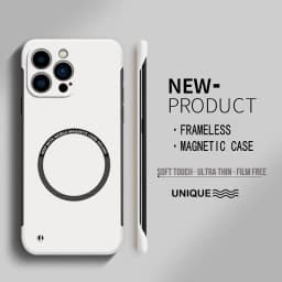【Iron Plate Glue on Surfce 】Ultra Thin Hard Magnetic Frameless Phone Case For iPhone 15 14 Pro Max 13 12 Mini 11 Pro Max Cover