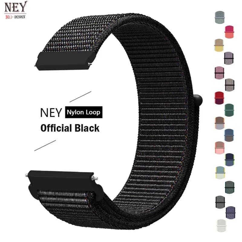 20MM 22MM Band For Samsung Galaxy Watch 6/5/4/5pro/4/6 Classic/active 2 Nylon loop sport bracelet huawei watch GT 4-2-2e-3 Strap