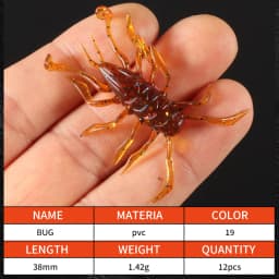 2023 Supercontinent 12Pcs/lot water spider Silicone Lures Worm 38mm/1.42g Fishing Lures Attractive Shrimp odor salt Wobbler