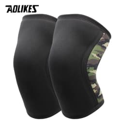 AOLIKES 1 Pair Squat 7mm Knee Sleeves Pad Support Gym Sports Compression Neoprene Knee Protector For CrossFit Weightlifting