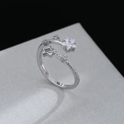 925 Sterling Silver Star Crytal Ring for Women Girl Personality Simple Adjustable Exquisite Jewelry Dropshippipng Gift