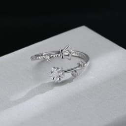 925 Sterling Silver Star Crytal Ring for Women Girl Personality Simple Adjustable Exquisite Jewelry Dropshippipng Gift