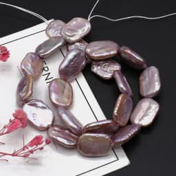 Purple Rectangular Natural Freshwater Baroque Pearl 15x18mm Loose Spaced Beaded Jewelry Making Necklace Earrings