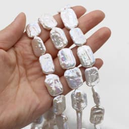Purple Rectangular Natural Freshwater Baroque Pearl 15x18mm Loose Spaced Beaded Jewelry Making Necklace Earrings