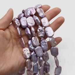 Purple Rectangular Natural Freshwater Baroque Pearl 15x18mm Loose Spaced Beaded Jewelry Making Necklace Earrings