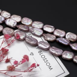 Purple Rectangular Natural Freshwater Baroque Pearl 15x18mm Loose Spaced Beaded Jewelry Making Necklace Earrings