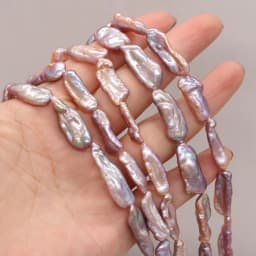 Purple Rectangular Natural Freshwater Baroque Pearl 15x18mm Loose Spaced Beaded Jewelry Making Necklace Earrings