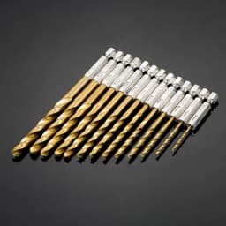 STONEGO 13PCS 1.5mm-6.5mm Drill Bit Set Titanium Coated High Speed Steel Hex Shank Hole Opener For Wood Plastic Aluminum