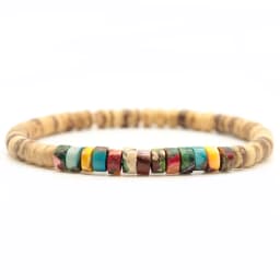 Minimalist Natural Wood Bracelets Unisex 6mm Hematite Imperial Beaded Braslet Meditation Yoga Braclet Leisure Accessories Joias