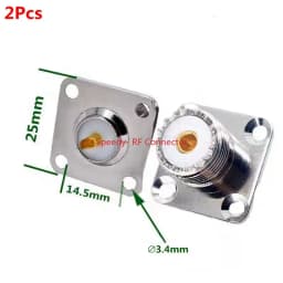 2PCS UHF SL16 SO239 SO-239 Female Jack Socket Chassis Panel Mount Connector 2Hole 4hole Flange Coax Adapter Fast Delivery