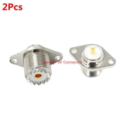 2PCS UHF SL16 SO239 SO-239 Female Jack Socket Chassis Panel Mount Connector 2Hole 4hole Flange Coax Adapter Fast Delivery