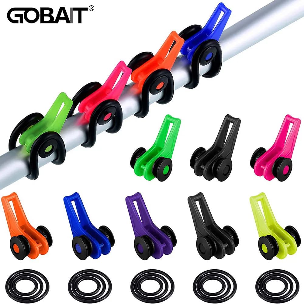 Fishing Bait Keeper 10PCS Mixed Colors Secure Holder Hook Ring Worm Lure Clasp Angle Hanger for Rod Jig Casting Tackle