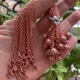 20pcs / Lot Bulk Pendulums Chains with Lobster Claw Wholesale 7 Chakra Stone Bead Charm Chain Only for Pendulum Accessories X037