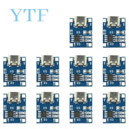 10/100pcs 5V 1A Micro USB 18650 Type-c Lithium Battery Charging Board Charger Module+Protection Dual Functions For TP4056 18650
