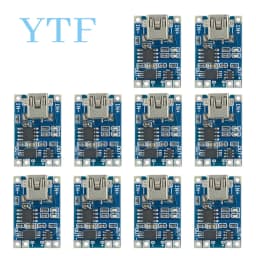10/100pcs 5V 1A Micro USB 18650 Type-c Lithium Battery Charging Board Charger Module+Protection Dual Functions For TP4056 18650