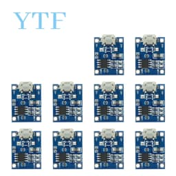 10/100pcs 5V 1A Micro USB 18650 Type-c Lithium Battery Charging Board Charger Module+Protection Dual Functions For TP4056 18650
