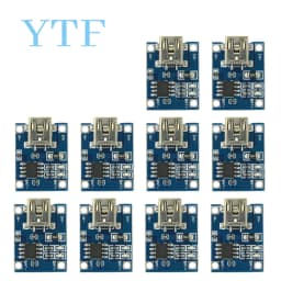 10/100pcs 5V 1A Micro USB 18650 Type-c Lithium Battery Charging Board Charger Module+Protection Dual Functions For TP4056 18650