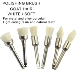 5pcs/pack Goat Hair Dental Polisher Resin Natural / Ceramic Teeth Soft Polishing Brush For Low-Speed Handpiece Dental Material