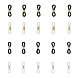 20pcs Eyeglass Chain Ends Adjustable Spring Rubber Ends Connectors for Eye Glasses Holder Necklace Chain DIY Jewelry Making