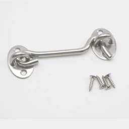3/4/6/8/10/12 Inch Crescent Window Lock with Safety Switch Cabin Hook Door Latch Lock Catch Holder with Install Screws