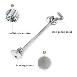 3/4/6/8/10/12 Inch Crescent Window Lock with Safety Switch Cabin Hook Door Latch Lock Catch Holder with Install Screws