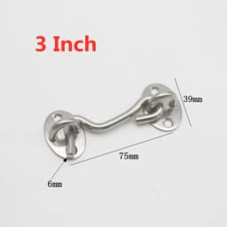3/4/6/8/10/12 Inch Crescent Window Lock with Safety Switch Cabin Hook Door Latch Lock Catch Holder with Install Screws