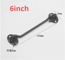 3/4/6/8/10/12 Inch Crescent Window Lock with Safety Switch Cabin Hook Door Latch Lock Catch Holder with Install Screws