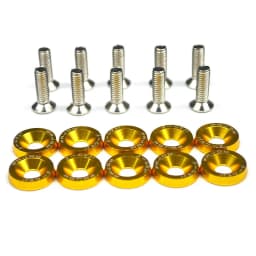 10pcs Car Modified Hex Fasteners Fender Washer Bumper Engine Concave Screws Aluminum JDM Fender Washers and M6 Bolt for Honda
